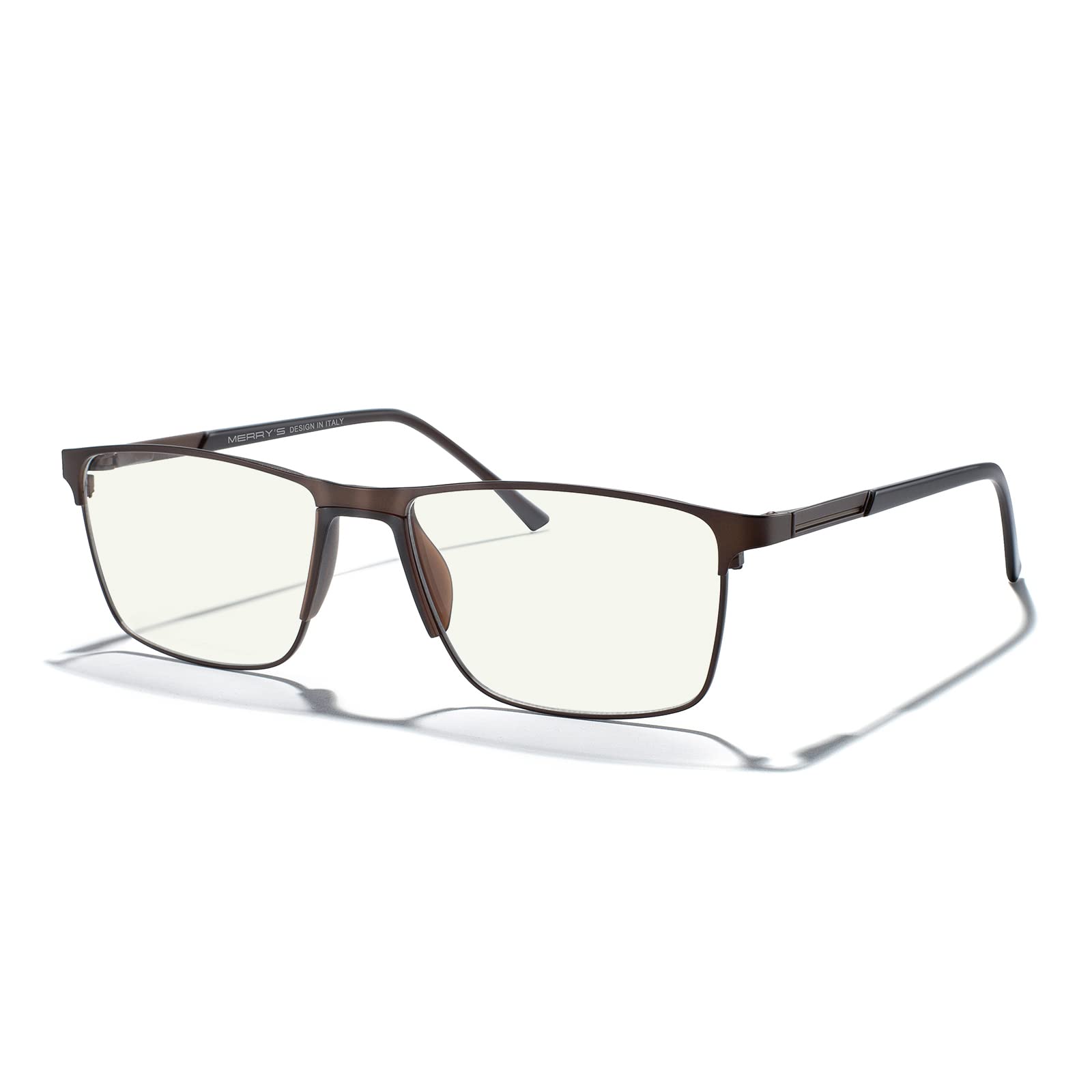 MERRY'S Fashion Blue Light Blocking Glasses - Reading Glasses Metal Frame Spring Hinge Readers for Men Eyeglasses