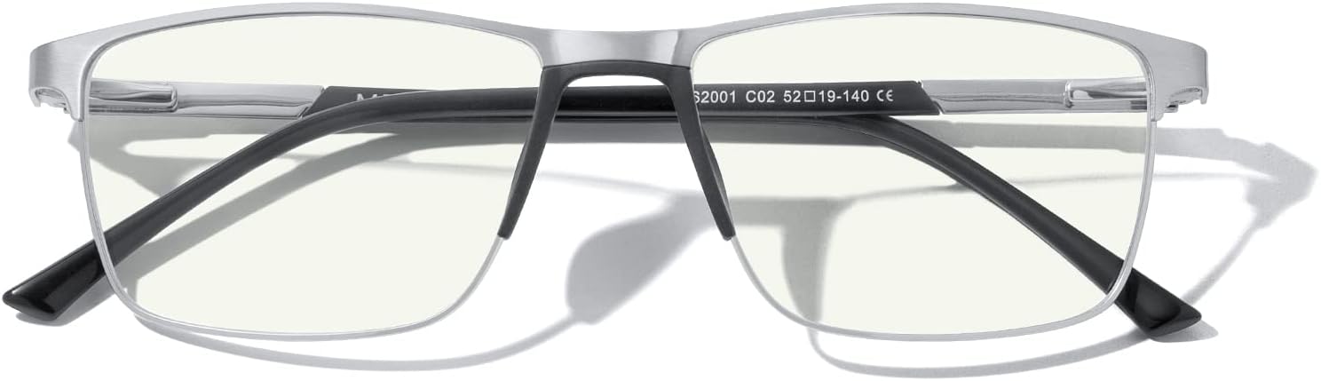 MERRY'S Fashion Blue Light Blocking Glasses - Reading Glasses Metal Frame Spring Hinge Readers for Men Eyeglasses