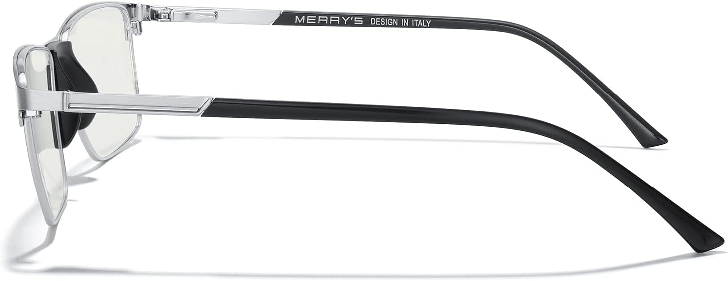 MERRY'S Fashion Blue Light Blocking Glasses - Reading Glasses Metal Frame Spring Hinge Readers for Men Eyeglasses
