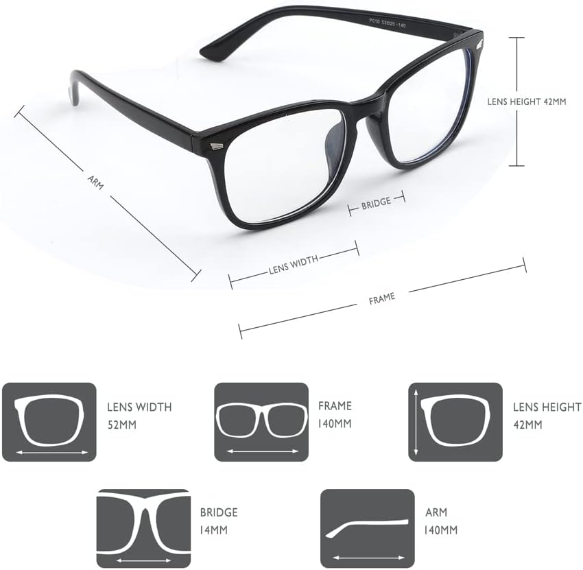 2 Pack Blue Light Glasses for Women and Men - Computer Glasses