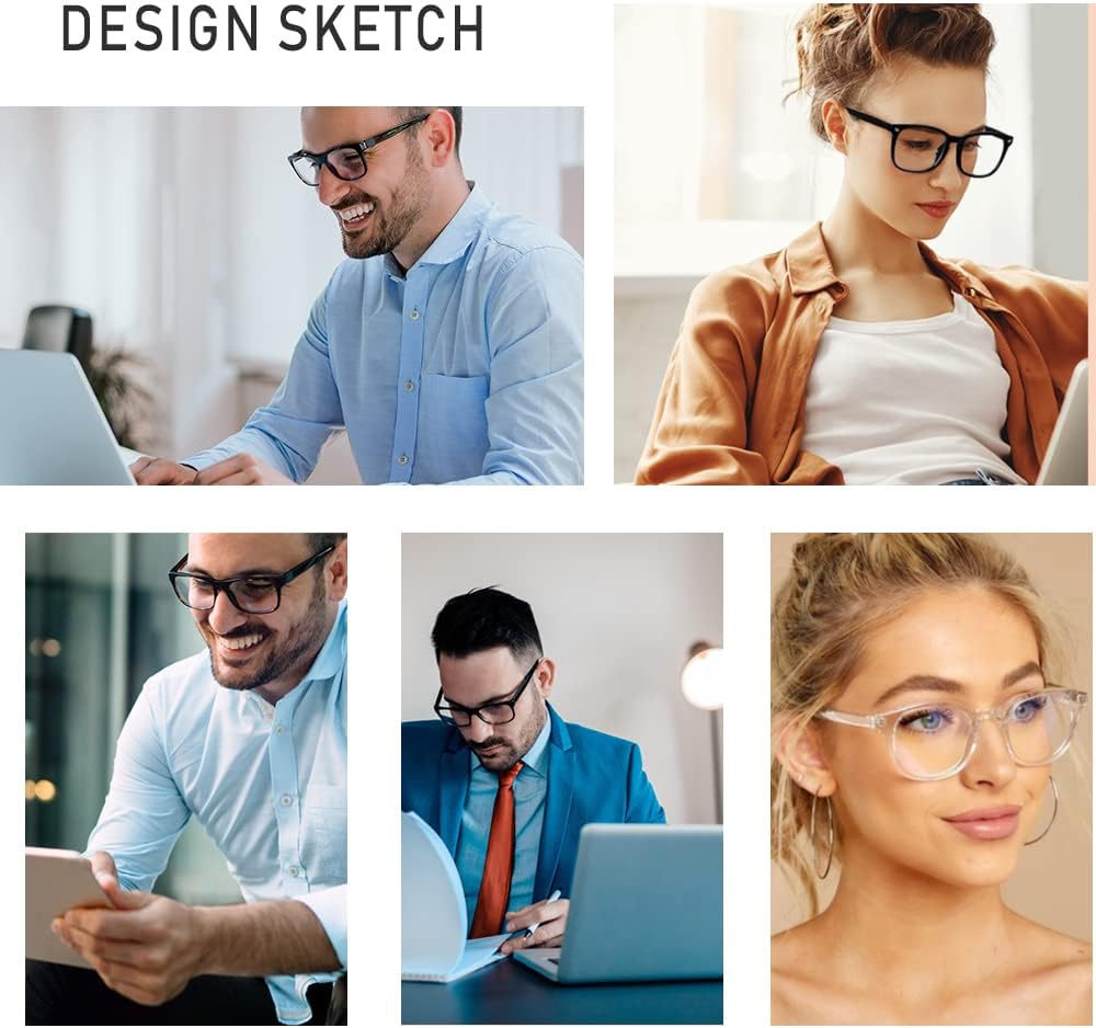 2 Pack Blue Light Glasses for Women and Men - Computer Glasses