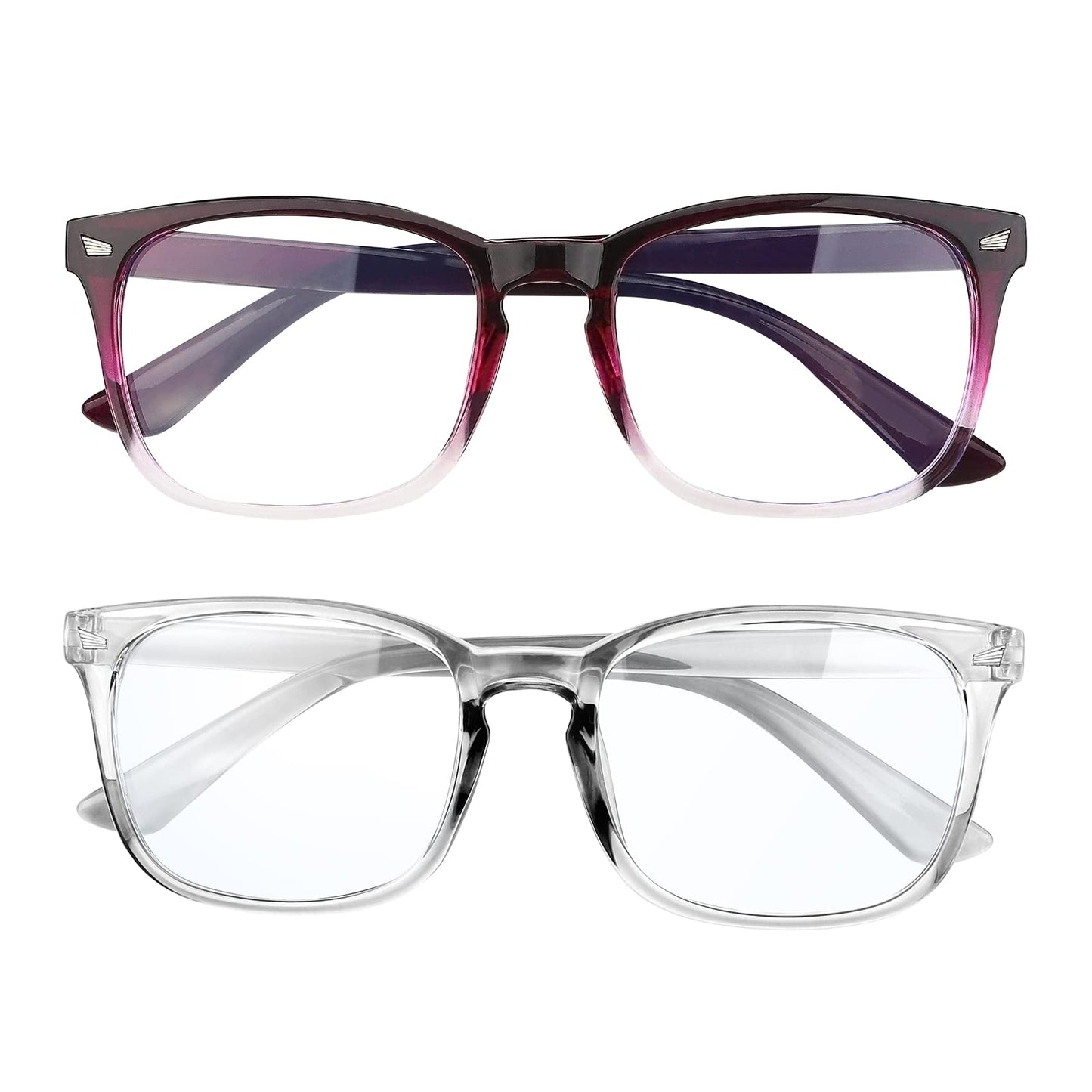 2 Pack Blue Light Glasses for Women and Men - Computer Glasses