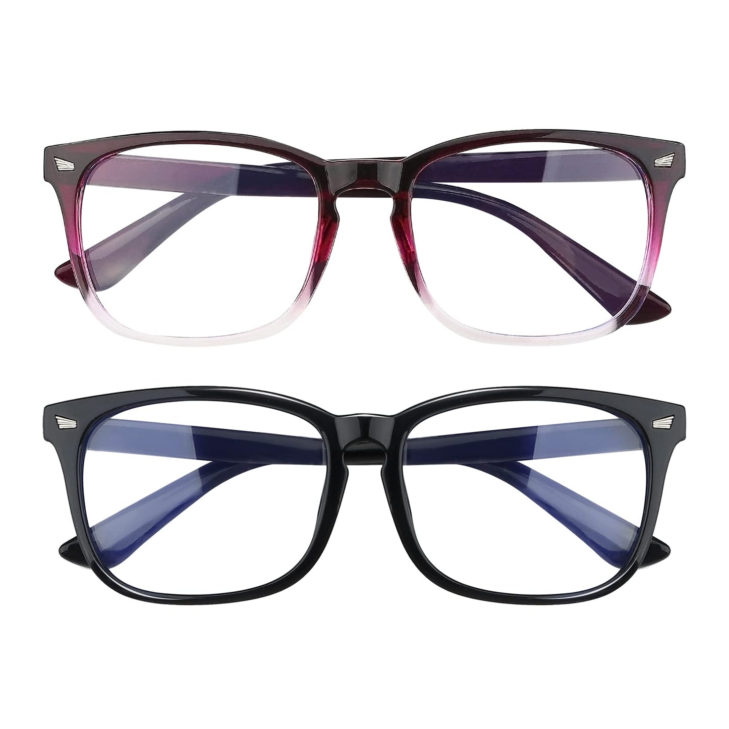2 Pack Blue Light Glasses for Women and Men - Computer Glasses