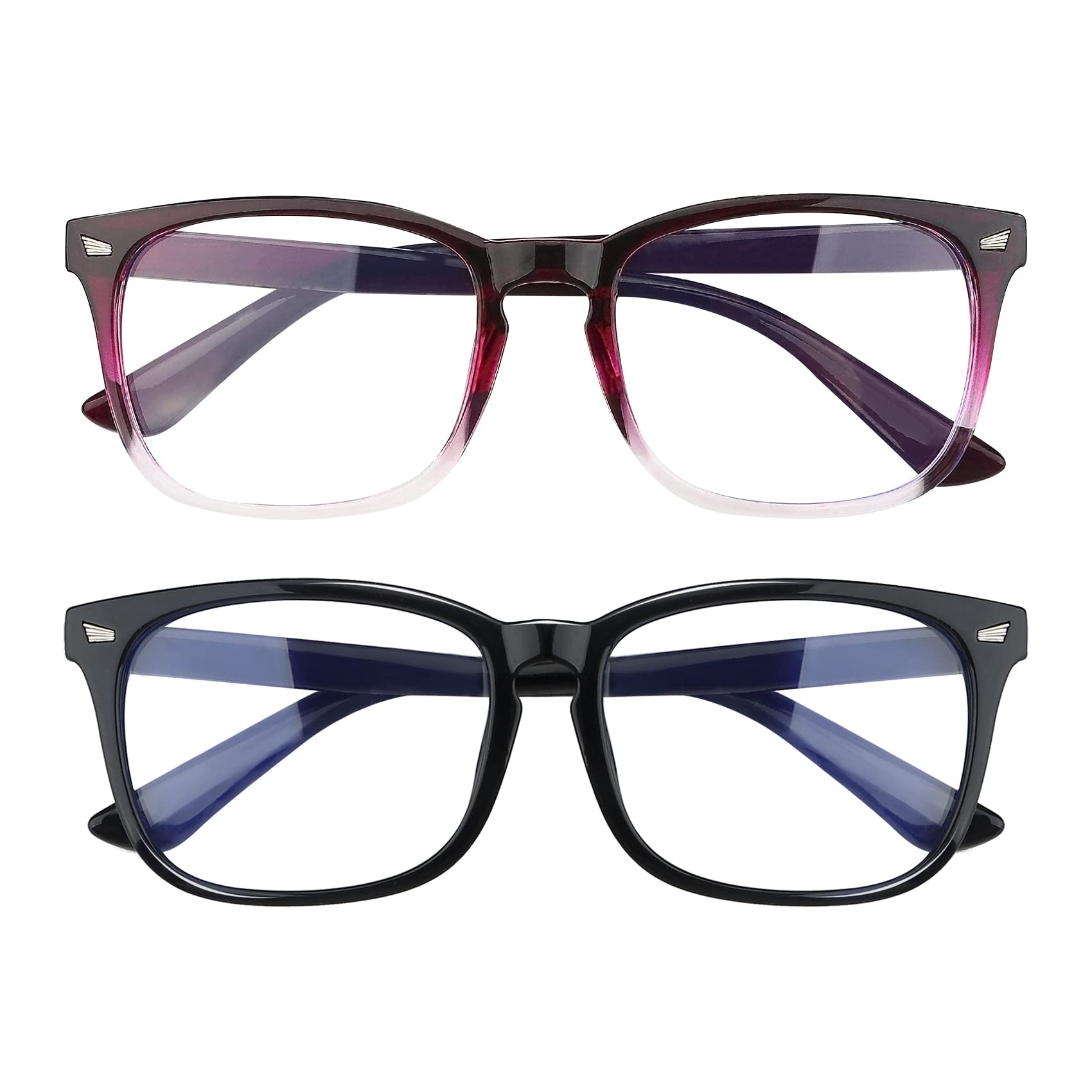 2 Pack Blue Light Glasses for Women and Men - Computer Glasses