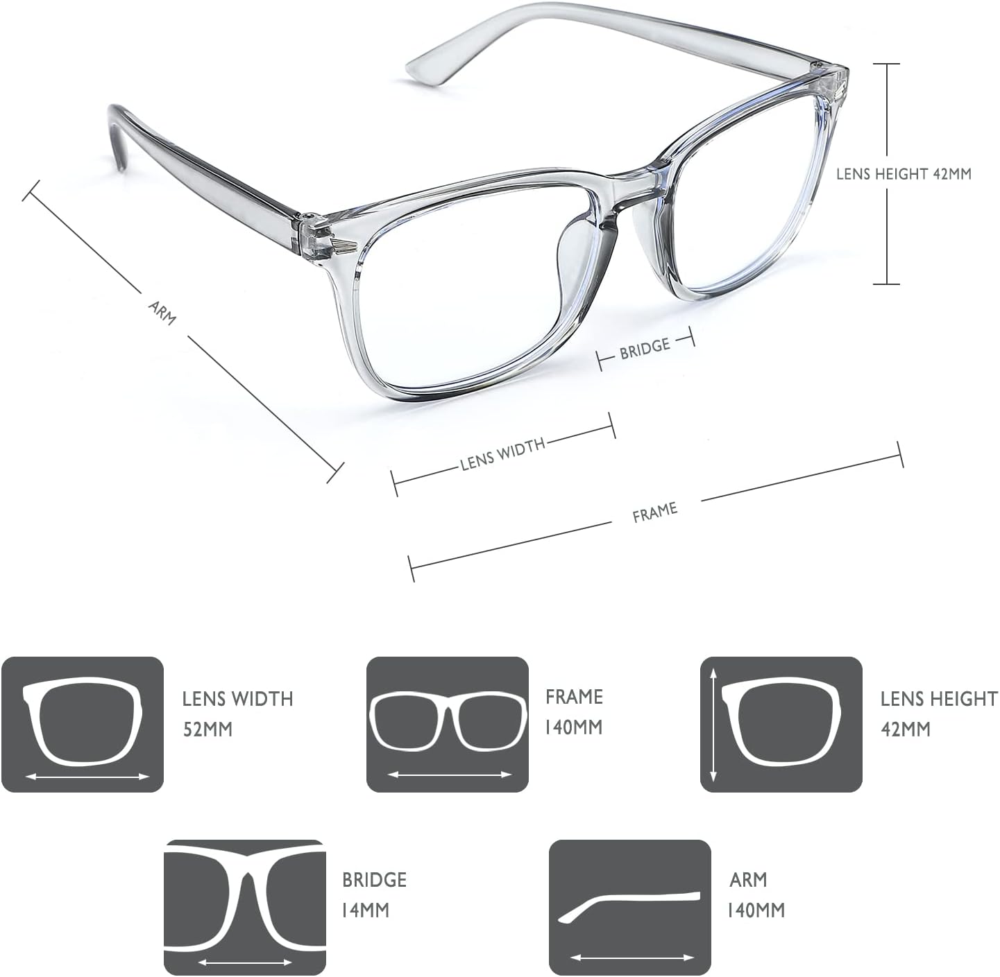 2 Pack Blue Light Glasses for Women and Men - Computer Glasses