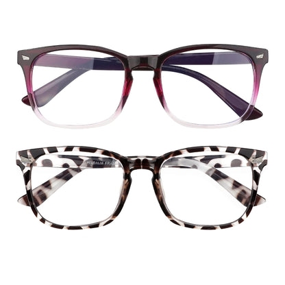 2 Pack Blue Light Glasses for Women and Men - Computer Glasses