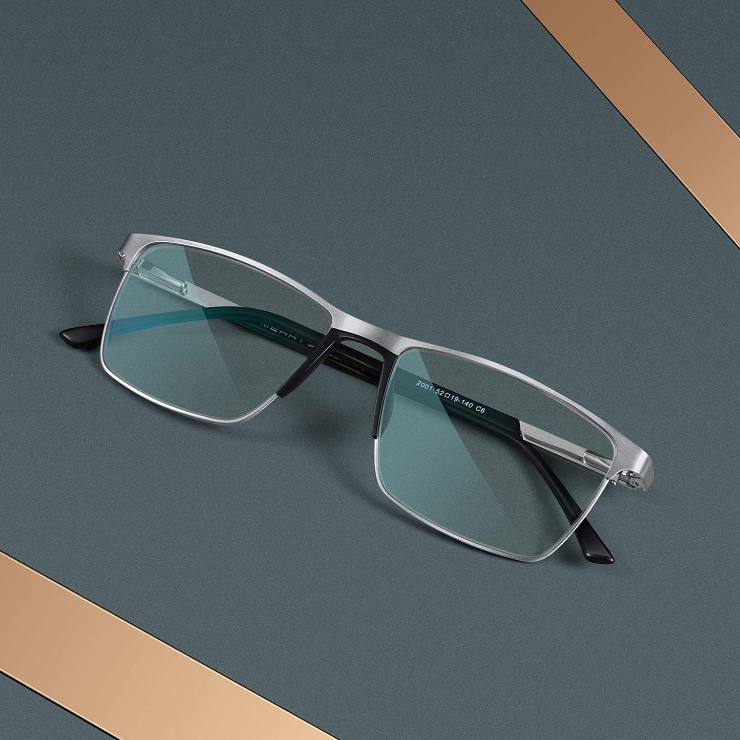 MERRY'S Fashion Blue Light Blocking Glasses - Reading Glasses Metal Frame Spring Hinge Readers for Men Eyeglasses